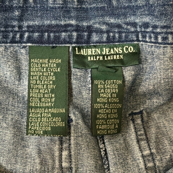 Vintage Y2K Lauren Jeans Co Women's Wide Leg Cargo Jeans Ralph Lauren Size M - Picture 8 of 10